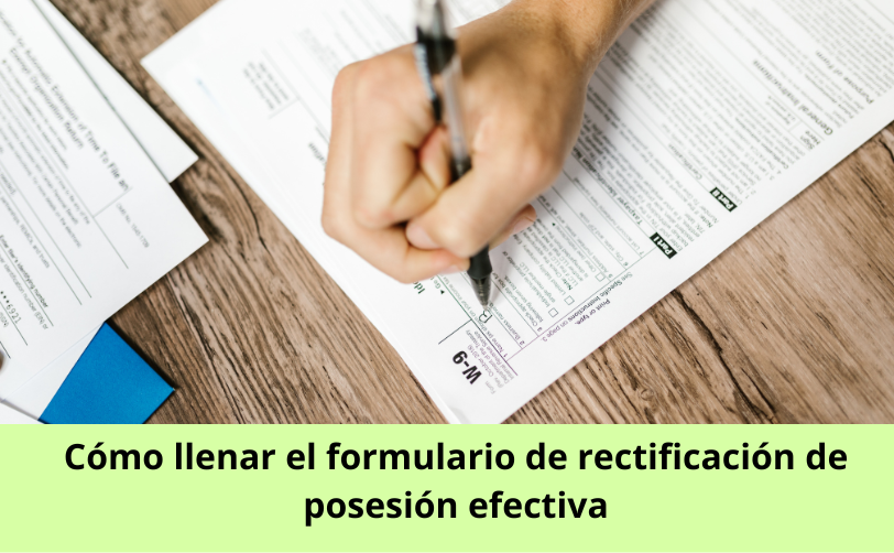 Descargar formulario de rectificación de posesión efectiva en Chile